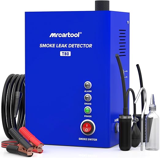 MrCartool T80 Automotive Smoke Leak Detector – EVAP & Vacuum Leak Tester with Air Pump and Accessories