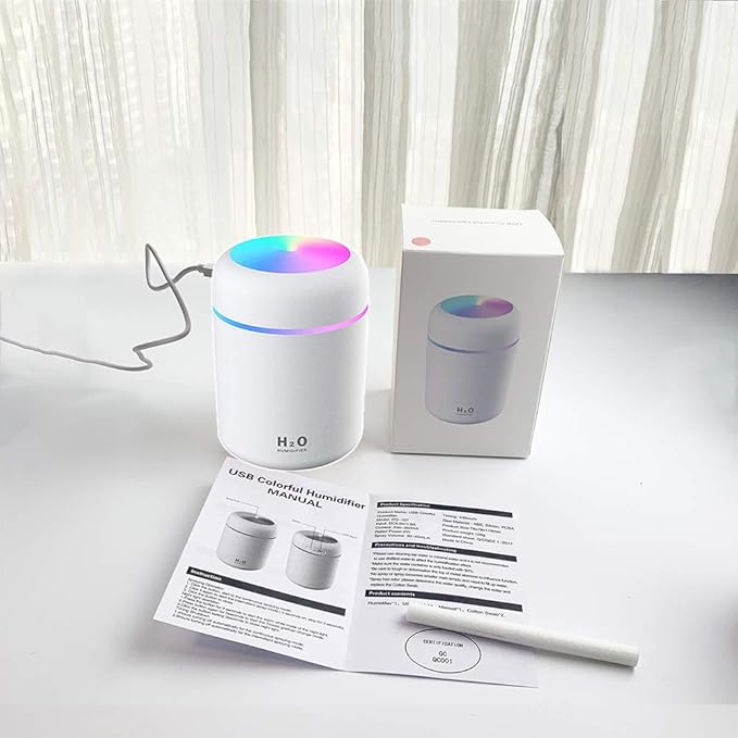 Mini USB Humidifier & Aroma Diffuser – Portable H2O Cool Mist Air Humidifier for Home, Office & Car
