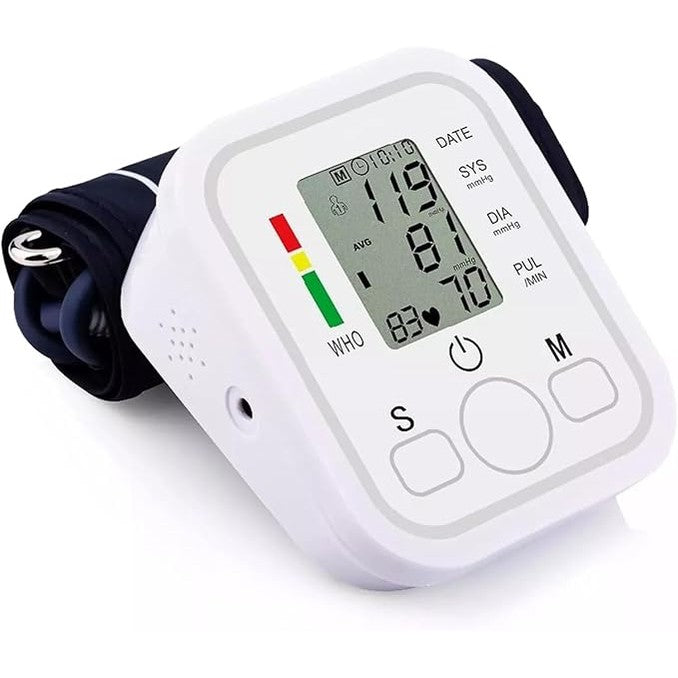 Digital Automatic Blood Pressure Monitor Upper Arm BP Machine Heart Rate Sphygmomanometer Pressure Meter Tonometer for Measuring Arterial Pressure