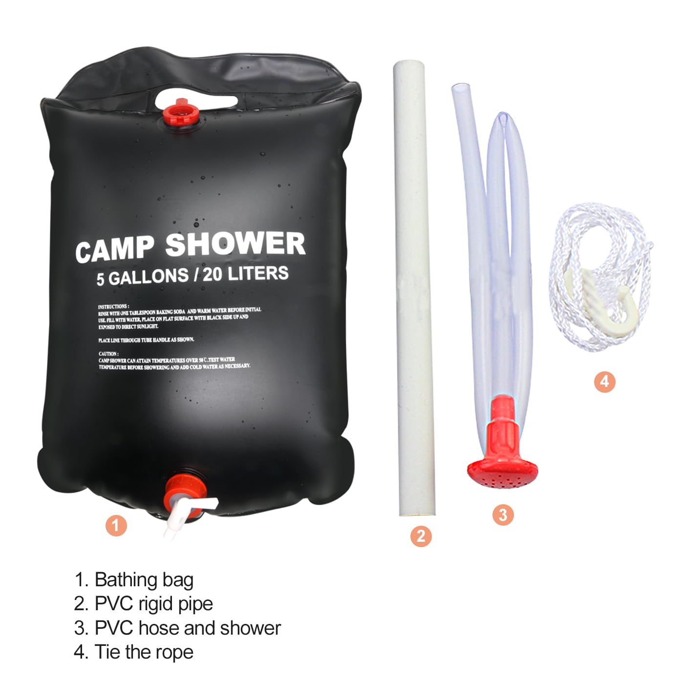 20L Mobile Solar Camping Shower Set for Children