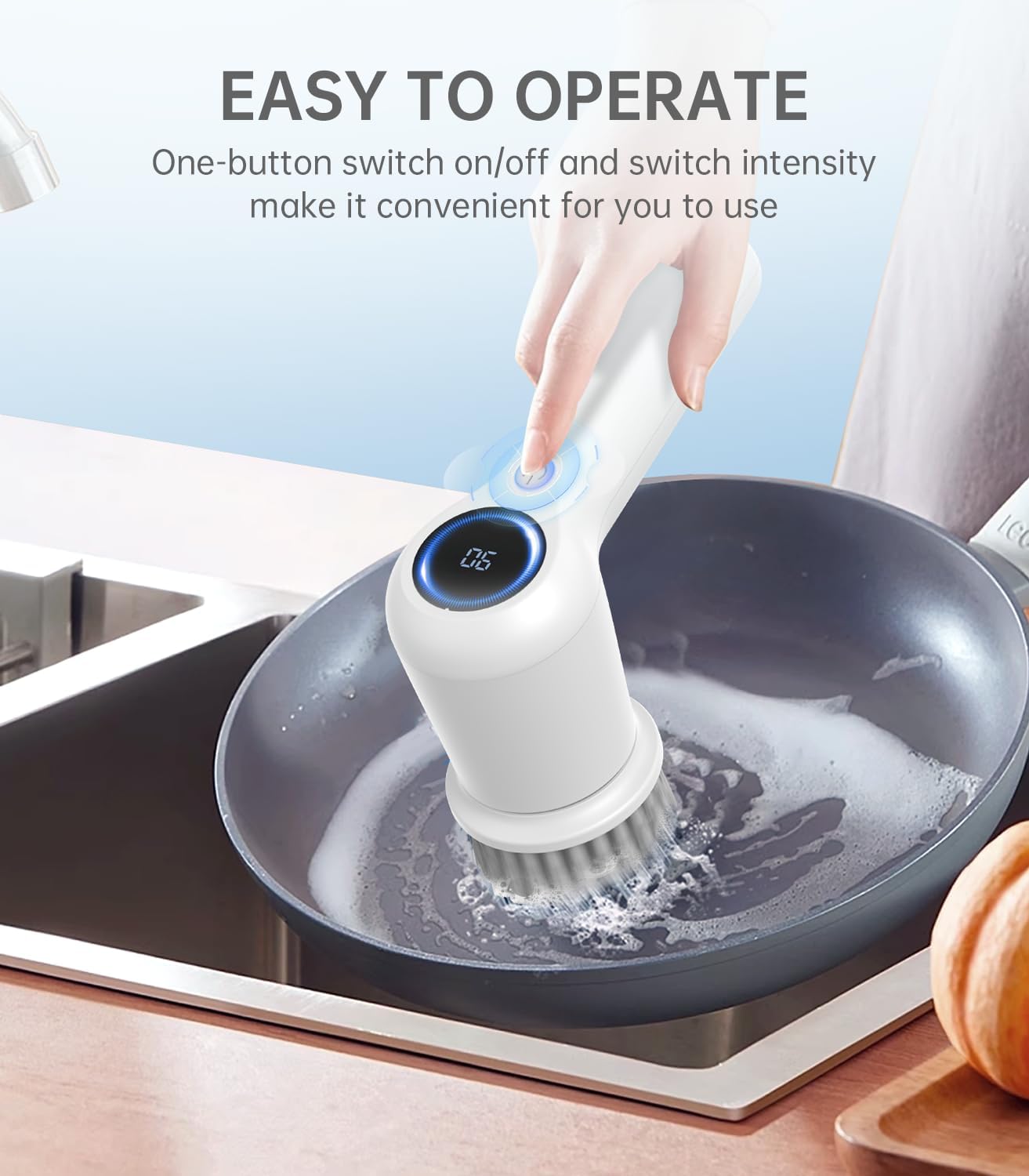 Electric Spin Scrubber, Cordless Mini Electric Cleaning Brush