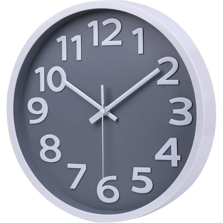 Battery Powered Silent Wall Clock – 8" Non-Ticking, Ideal for Office, Kitchen, and Home Decor