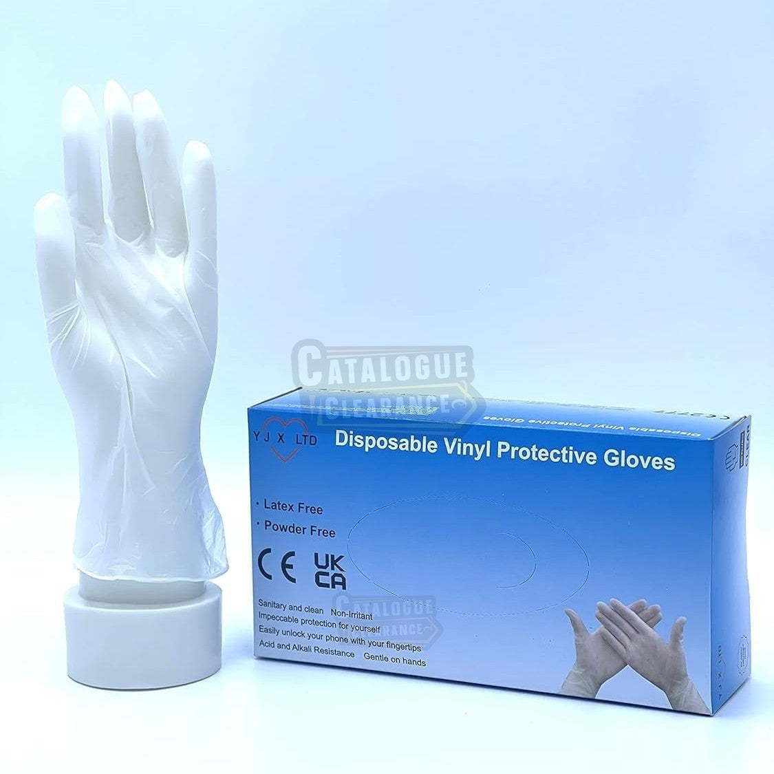 Clear Vinyl Gloves , Powder-Free, Extra Strong for Medical, Restaurant, Home & Kitchen, Cleaning