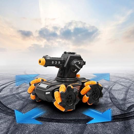 2.4G RC Battle Tank Stunt Car – Remote Control, 360° Rotation, Side Drift, Water Bomb Shooting & Music