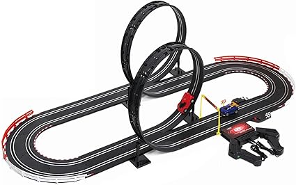 Large Electric Battery Operated Remote Control Slot Car Racing Track Set