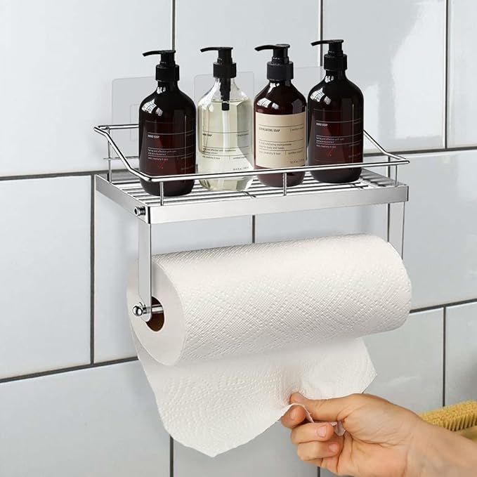 Joeji's Kitchen Paper Towel Roll Holder With Shelf