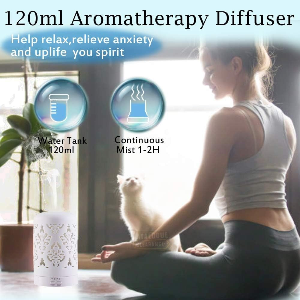 RiteSune Essential Oil Diffuser – White Ceramic Aroma Diffuser