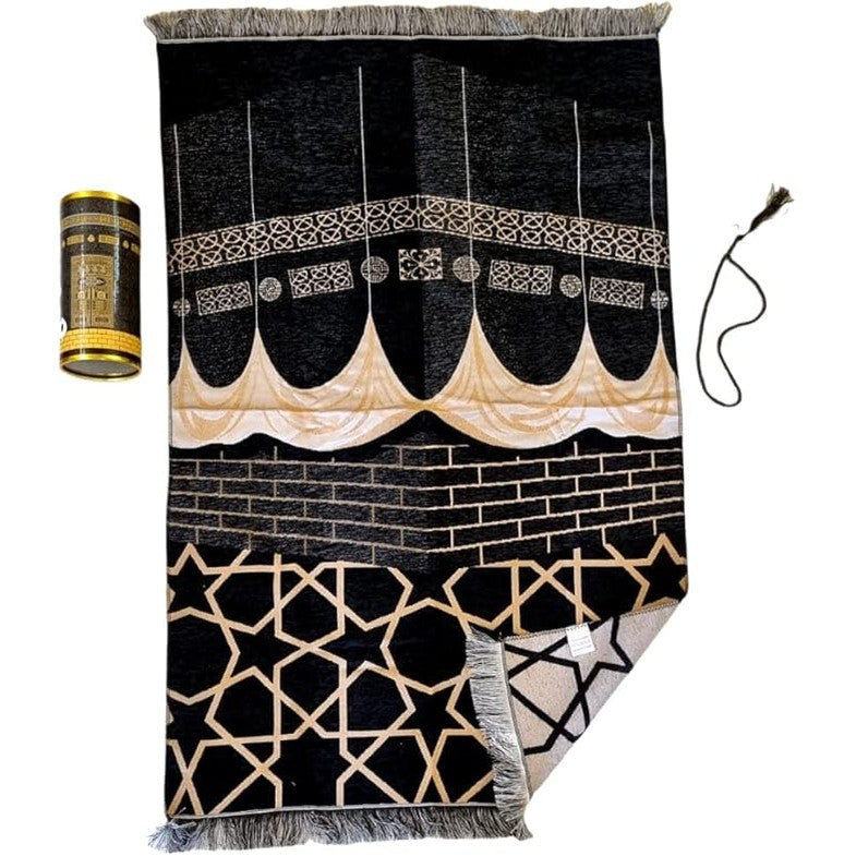 TOKOβs Premium Muslim Prayer Mat β 70 x 110 cm β Finest Fabric with Prayer Beads & Gift Box β Portable