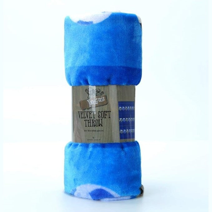 Gaveno Cavailia Kids' Super Soft Fleece Throw – Warm & Cozy Football Blanket – Blue, 110x140 cm