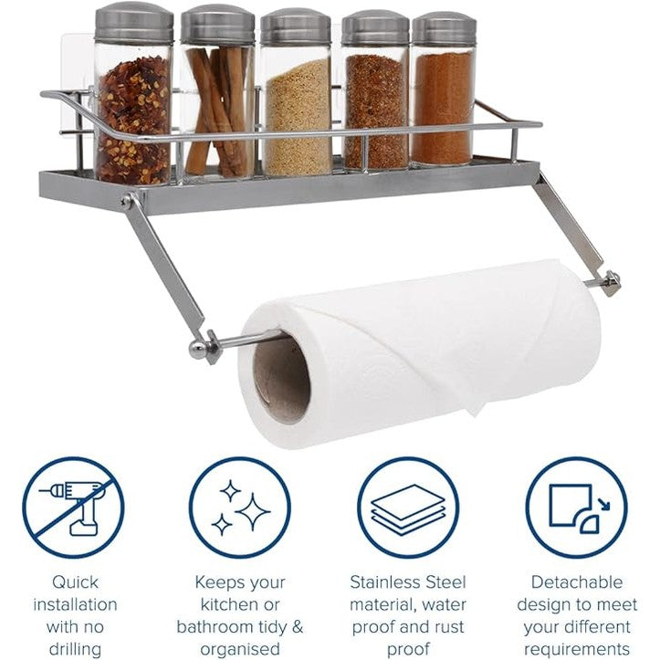 Joeji's Kitchen Paper Towel Roll Holder With Shelf