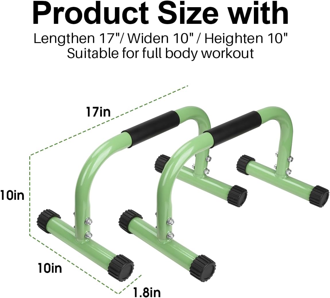 AmazeFan Parallettes Push Up Bars – Calisthenics Training Stands for Handstands, Dips & Strength Workouts (17 x 10 x 10 in)