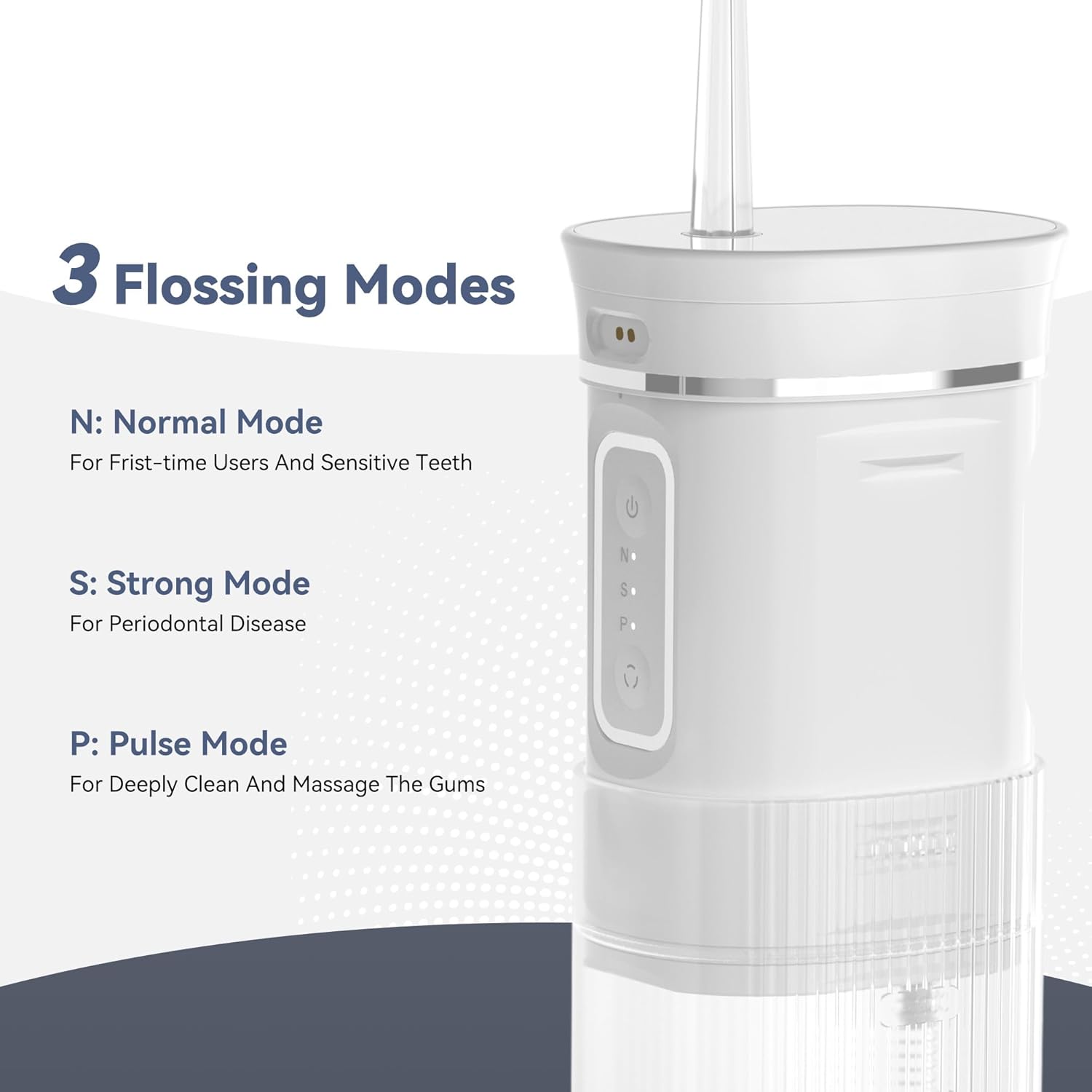 Water Flossers for Teeth Cordless - Oral Irrigator Water Teeth Cleaner Pick, 200ML Telescopic Water Tank