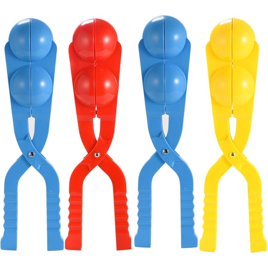 Snowball Maker Clamp – Dual Mold Tool (Orange & Yellow)