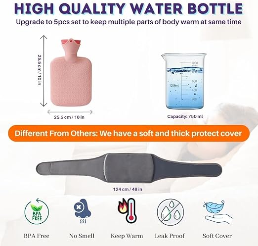 Plush Hot Water Bottle Waist Belt Cover – Adjustable Warm Waist Wrap for Men & Women