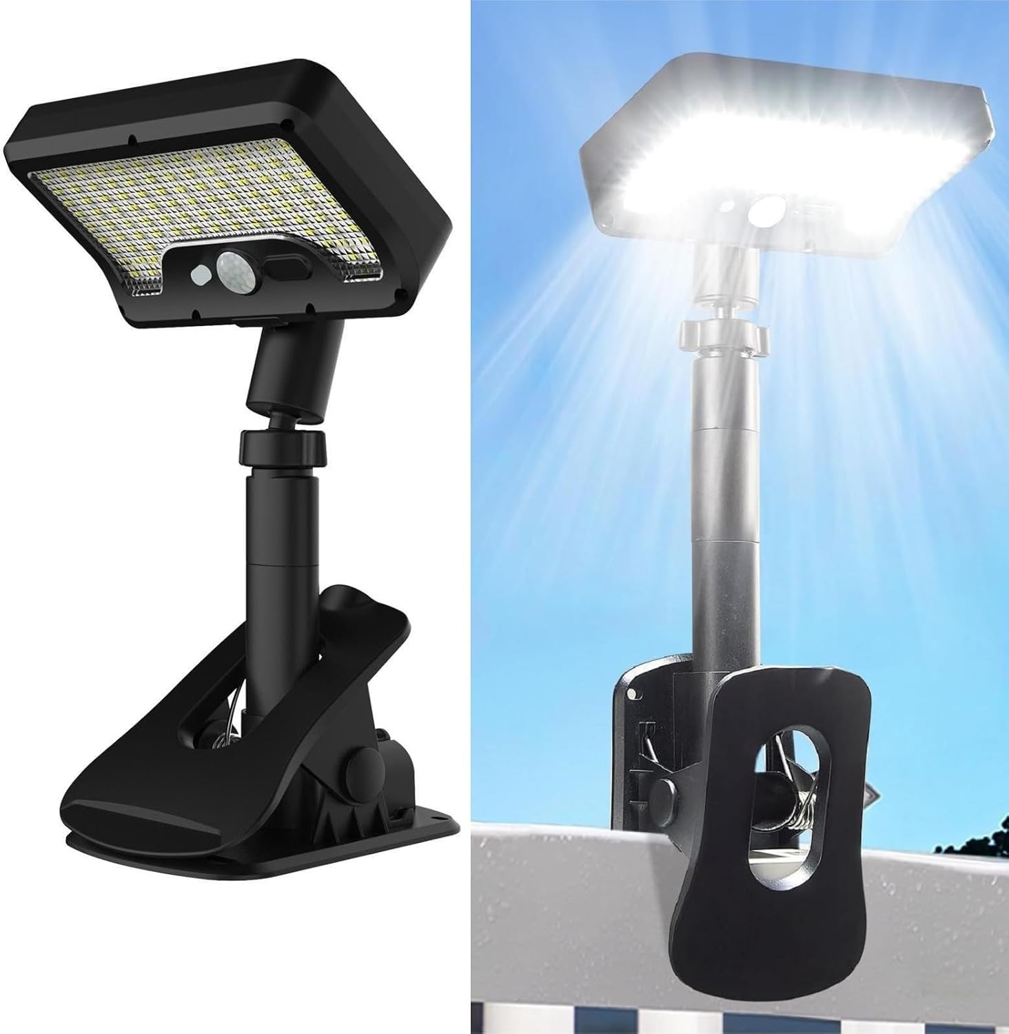 SOLAR CLIP-ON LIGHT - 92 LED SENSOR SECURITY LIGHT