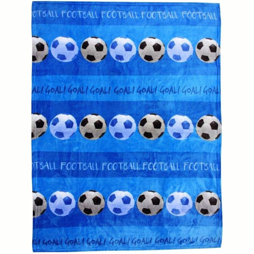 Gaveno Cavailia Kids' Super Soft Fleece Throw – Warm & Cozy Football Blanket – Blue, 110x140 cm