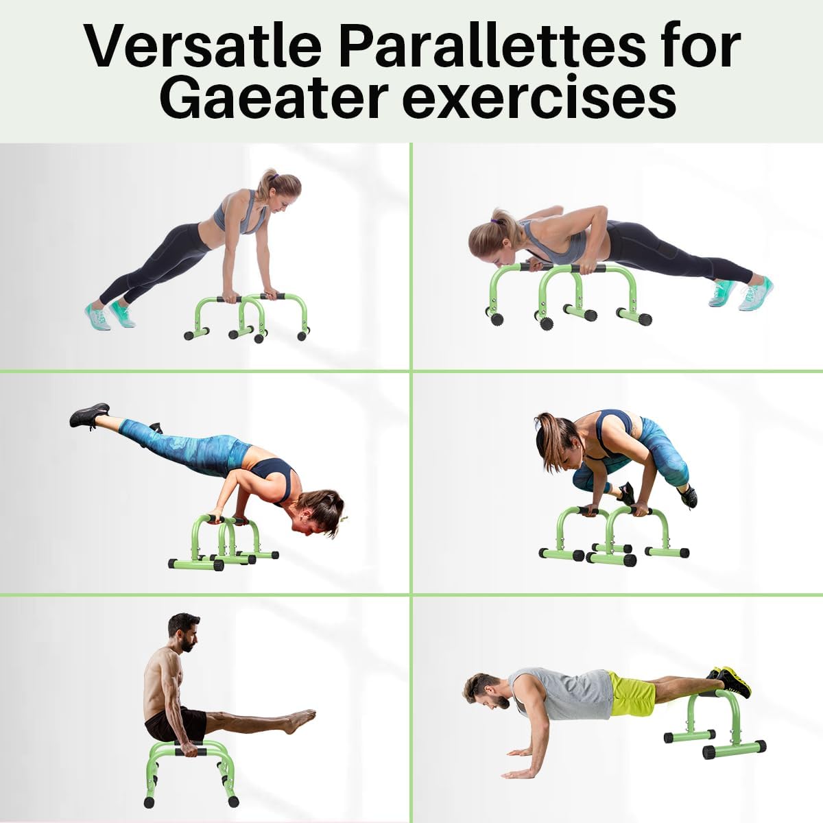 AmazeFan Parallettes Push Up Bars – Calisthenics Training Stands for Handstands, Dips & Strength Workouts (17 x 10 x 10 in)