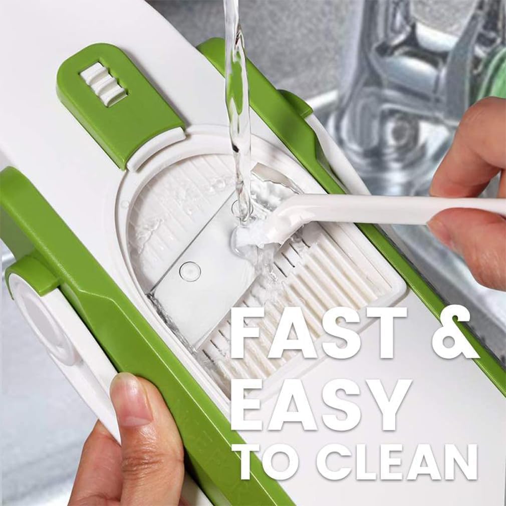 5-in-1 Adjustable Mandoline Vegetable Slicer & Chopper – Safe Kitchen Food Cutter for Potatoes, Carrots, Fruits & Vegetables