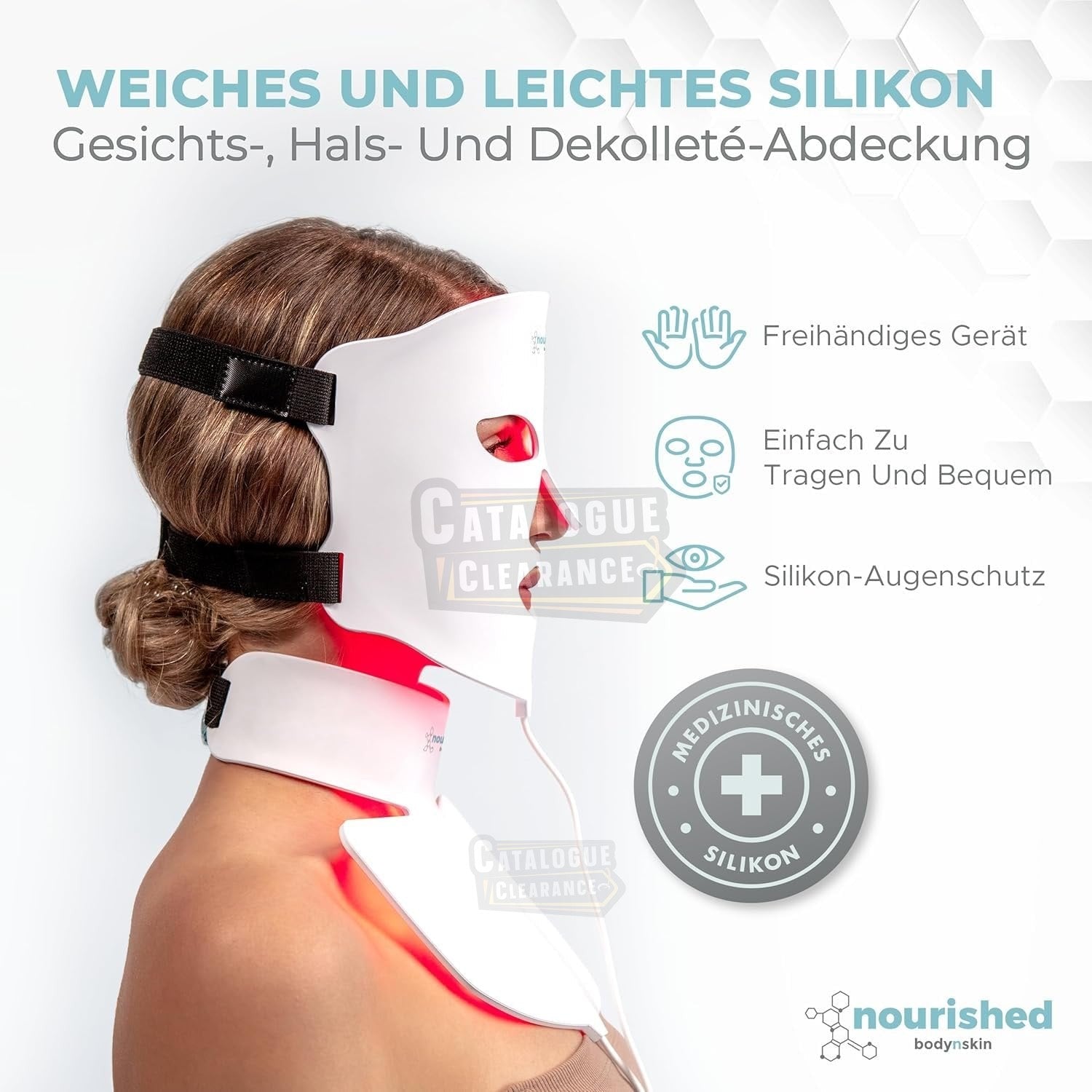 Nourished Body&skin LED Face & Neck Mask - 7 Colours for Anti-Aging & Rejuvenation