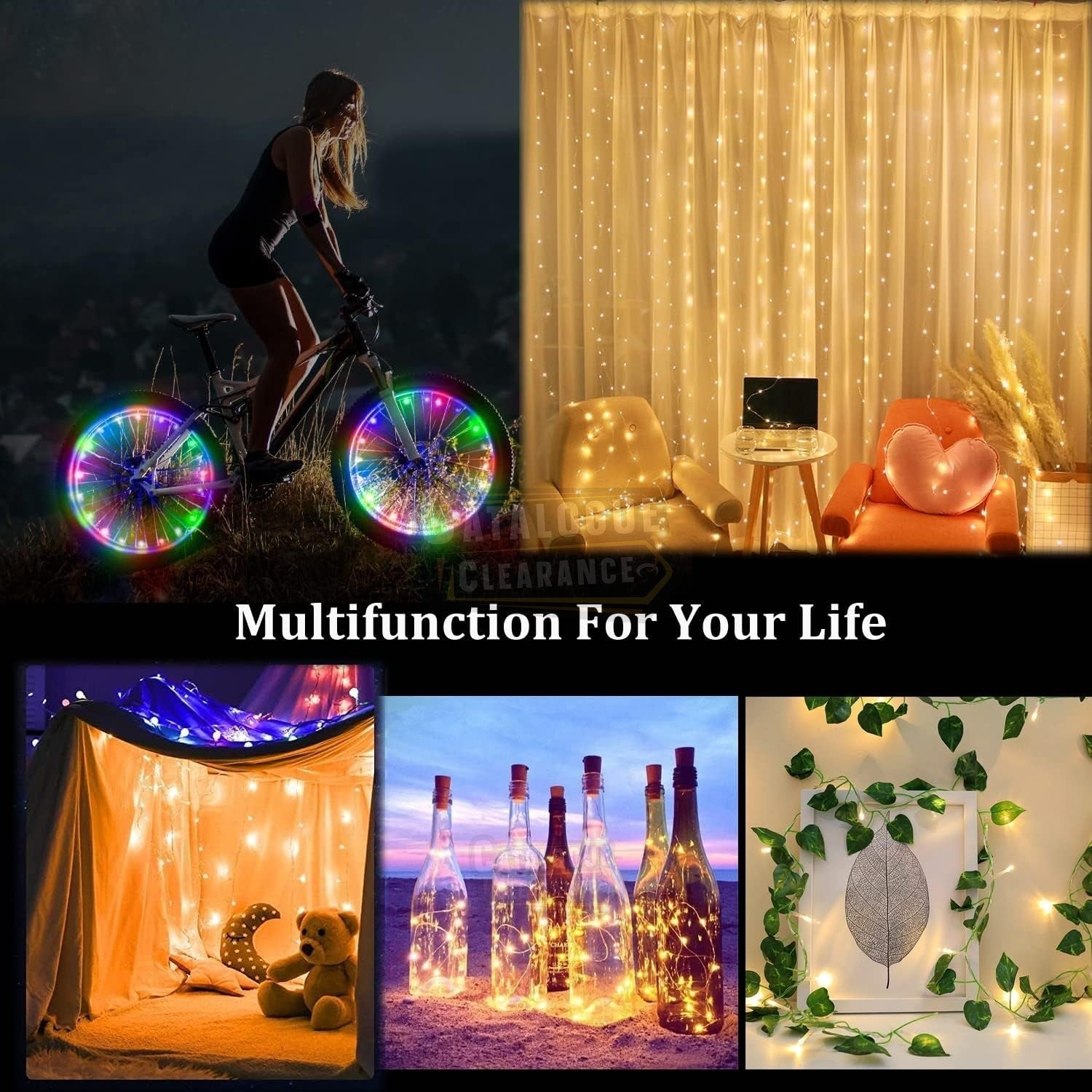 Bike Wheel Light, IP65 Waterproof, 3 Lighting Modes, Easy to Install