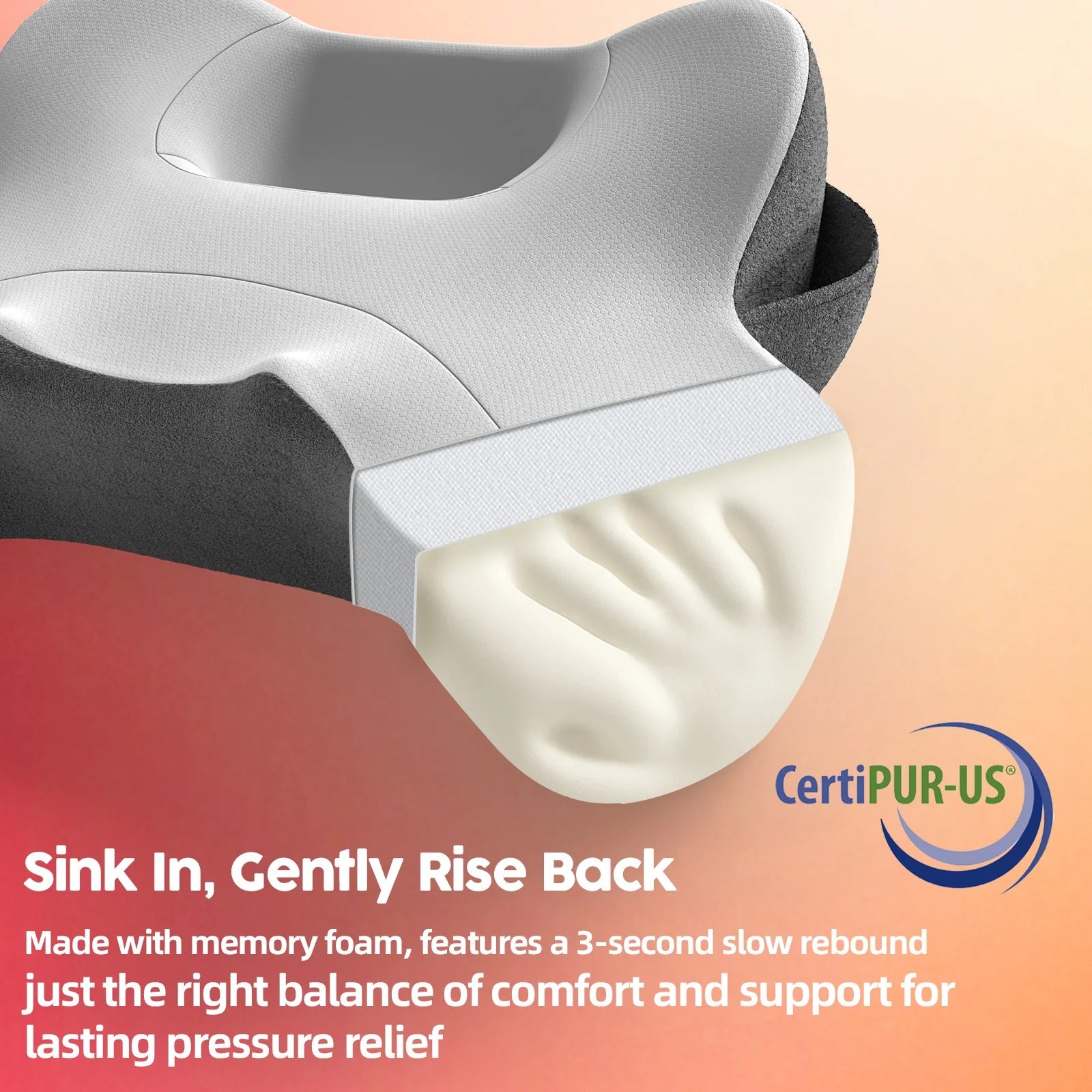 Memory Foam Reading Pillow with Armrests & Pockets – Washable Bed Backrest