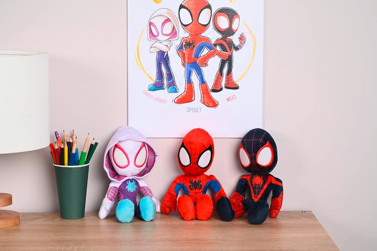 Ghost Spider (Spider-Verse) 25cm Soft Plush Toy – Glow-in-the-Dark Eyes – Kids Character Teddy
