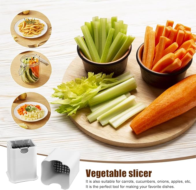 Manual French Fries Cutter & Vegetable Chopper – Stainless Steel Blade Potato Chip Cutter