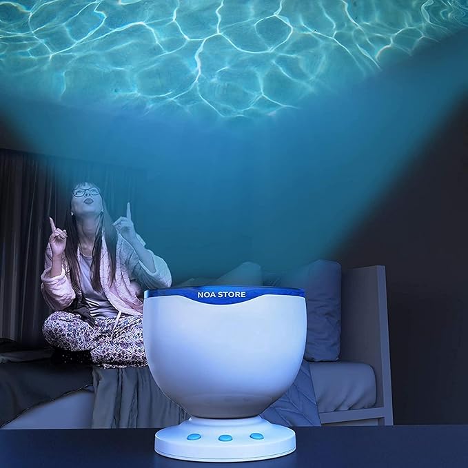 Ocean Wave LED Projector Light with Music – Calming Sensory Night Light for Autism & Relaxation