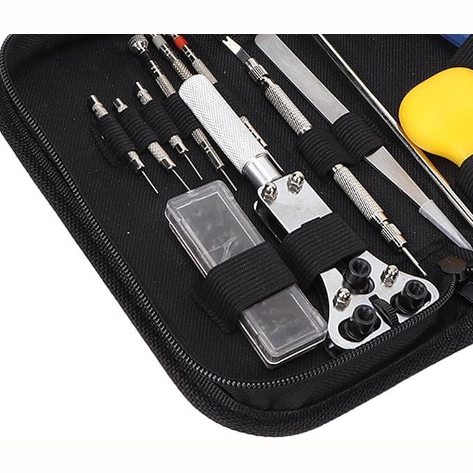 Watch Battery Replacement Kit, Changing Watch Batteries Adjusting Strap Complete Watch Repairing Tool Set for Watch Shop