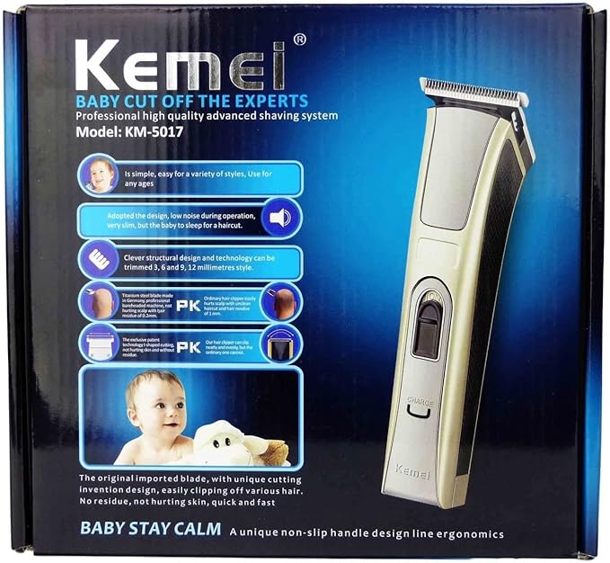 Kemei KM-5017 Baby Hair Clipper – Low Noise Electric Trimmer for Kids & Adults
