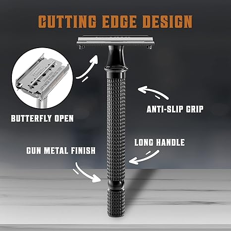 SHAVING REVOLUTION Long Handle Double Edge Safety Razor