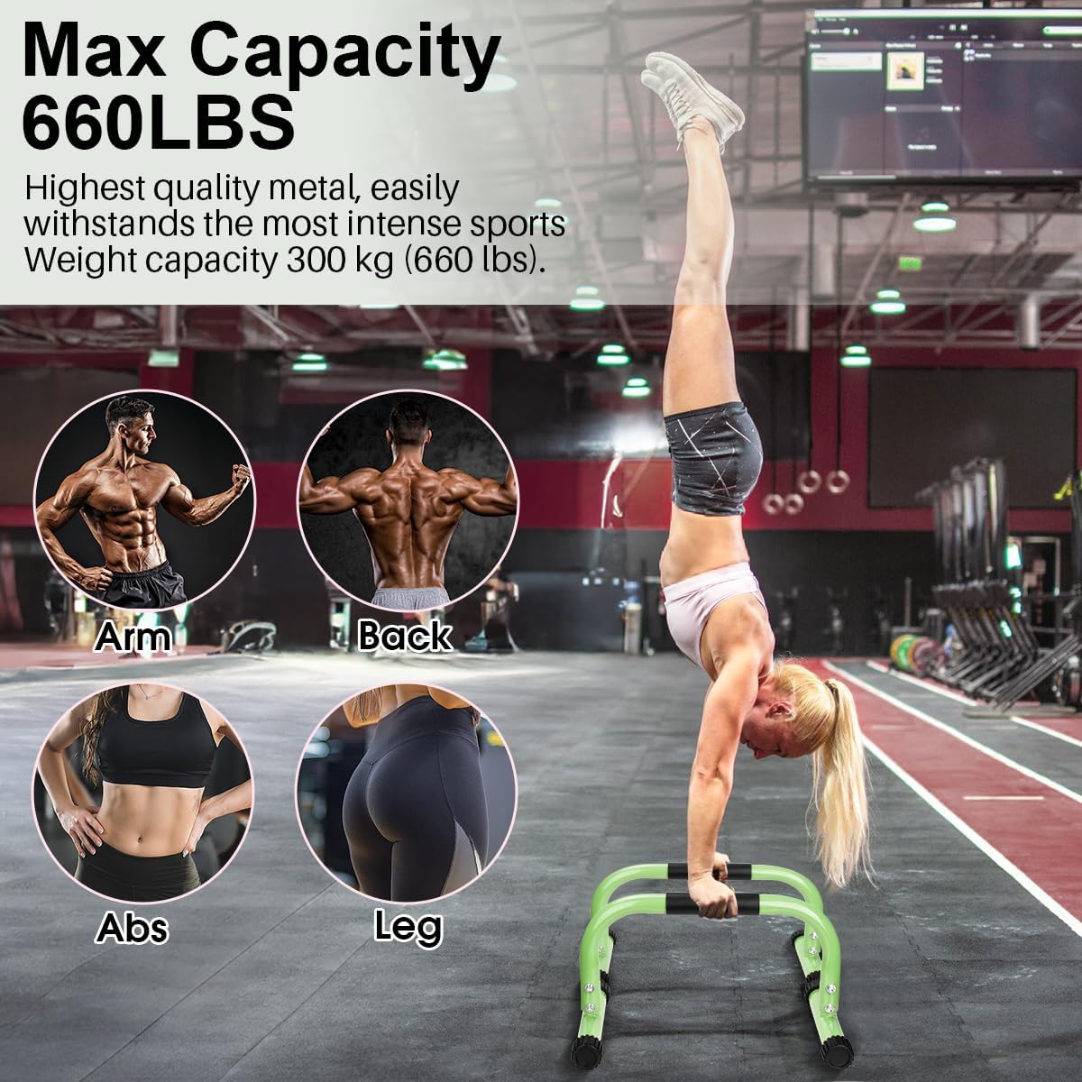 AmazeFan Parallettes Push Up Bars – Calisthenics Training Stands for Handstands, Dips & Strength Workouts (17 x 10 x 10 in)