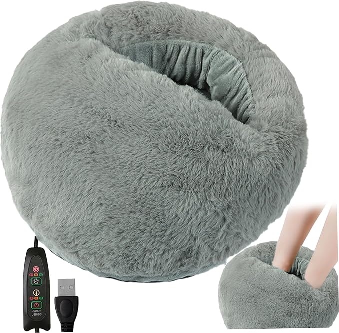 Heated Foot Warmer & Massager – Plush Electric Foot Cushion