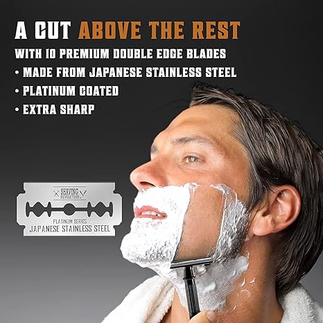 SHAVING REVOLUTION Long Handle Double Edge Safety Razor