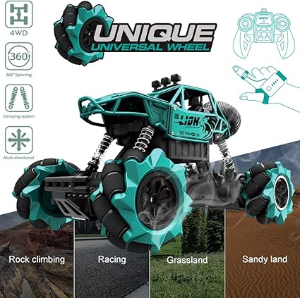 4DRC RC Car,Alloy Drift RC Car for Kids,360° Rotating 4WD 2.4Ghz Gesture Sensor Control Monster Truck for Kids