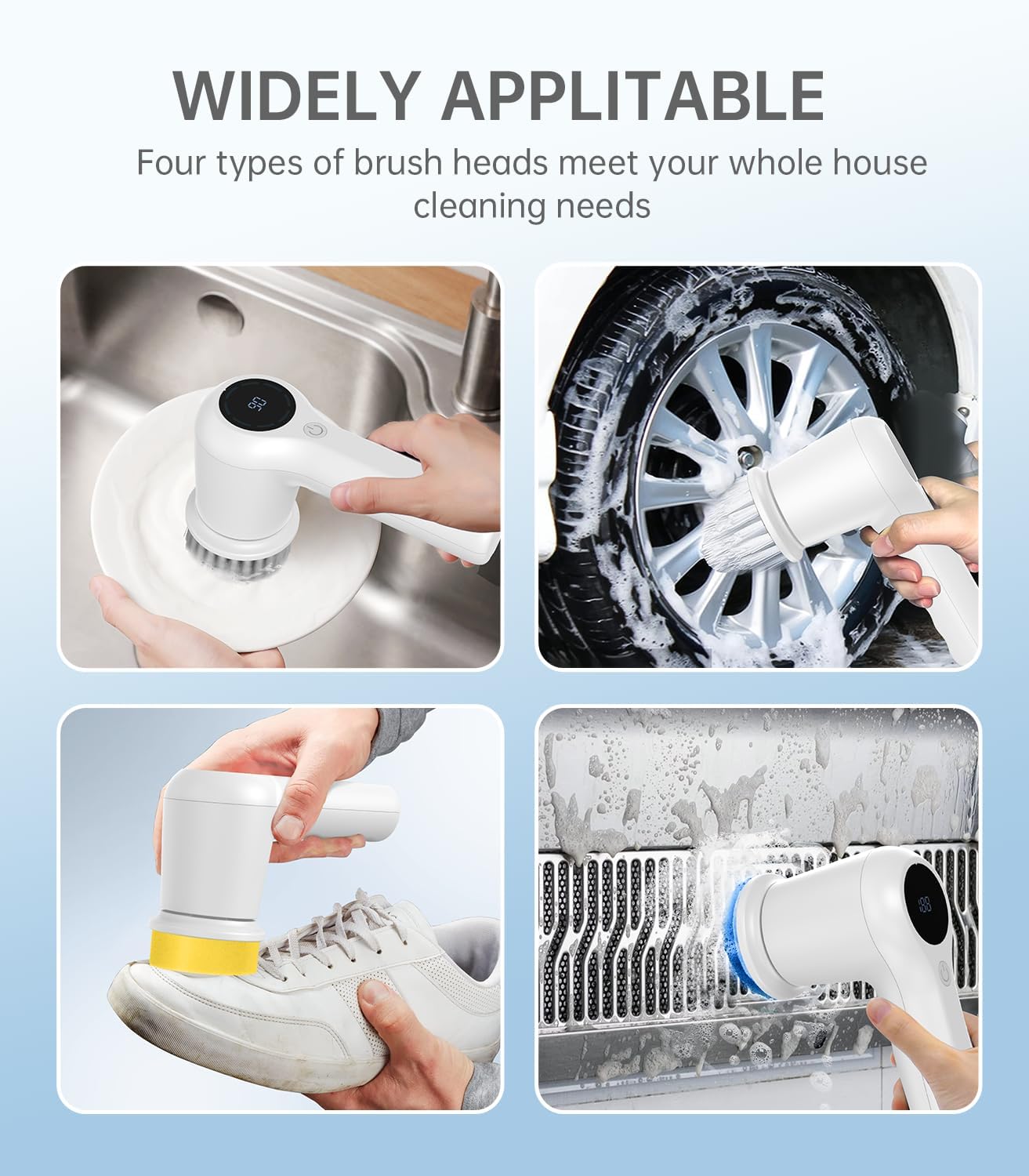 Electric Spin Scrubber, Cordless Mini Electric Cleaning Brush