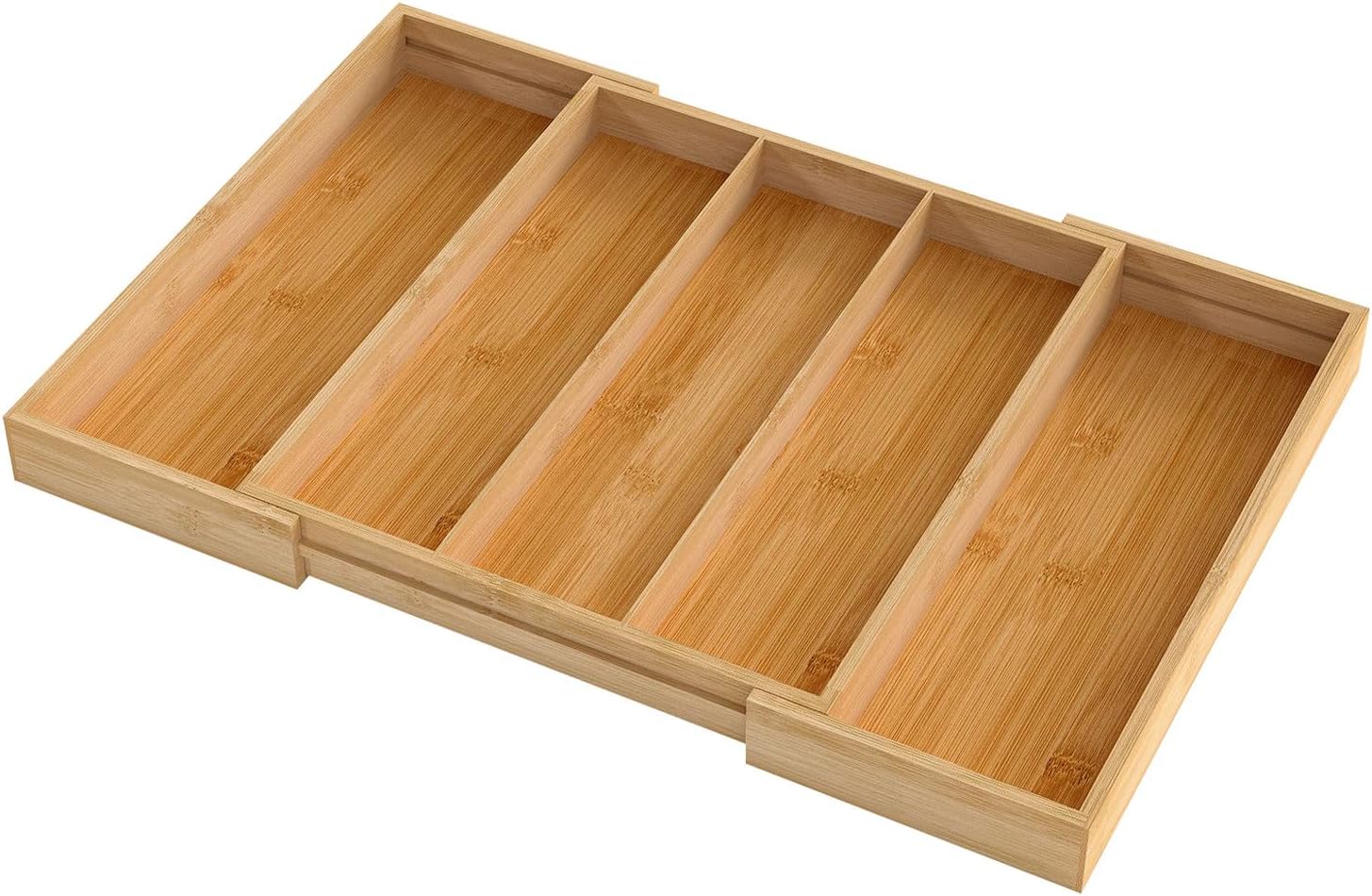 Bamboo Expandable Cutlery Drawer Organiser – Adjustable Wooden Utensil Storage Tray