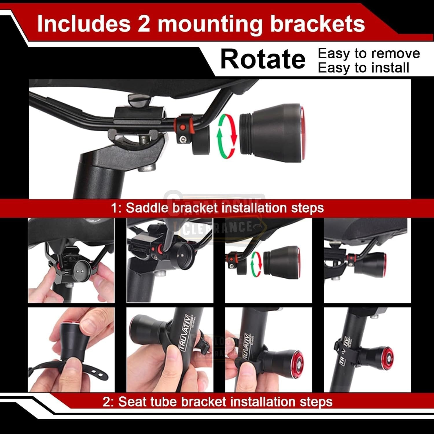 EBUYFIRE USB Rechargeable Smart Bike Tail Light with Brake Sensing, High-Intensity LED