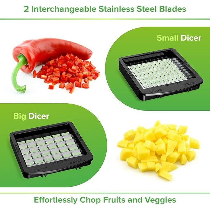 Manual Vegetable Chopper & Cutter – Onion Dicer, Potato Chipper & Cheese Grater