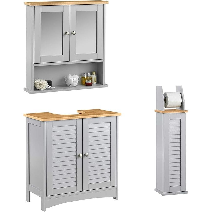 CARME Atlanta 3-Piece Bathroom Furniture Set – Freestanding Under-Sink Cabinet, Wall-Mounted