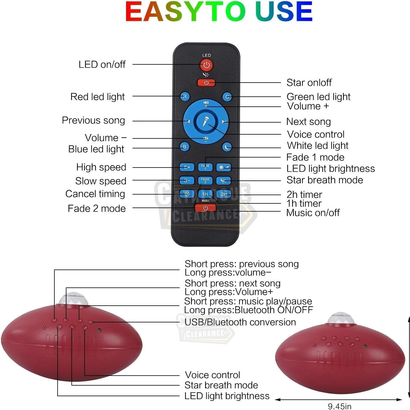 Star Light Galaxy Projector – 4-in-1 LED & Bluetooth Speaker