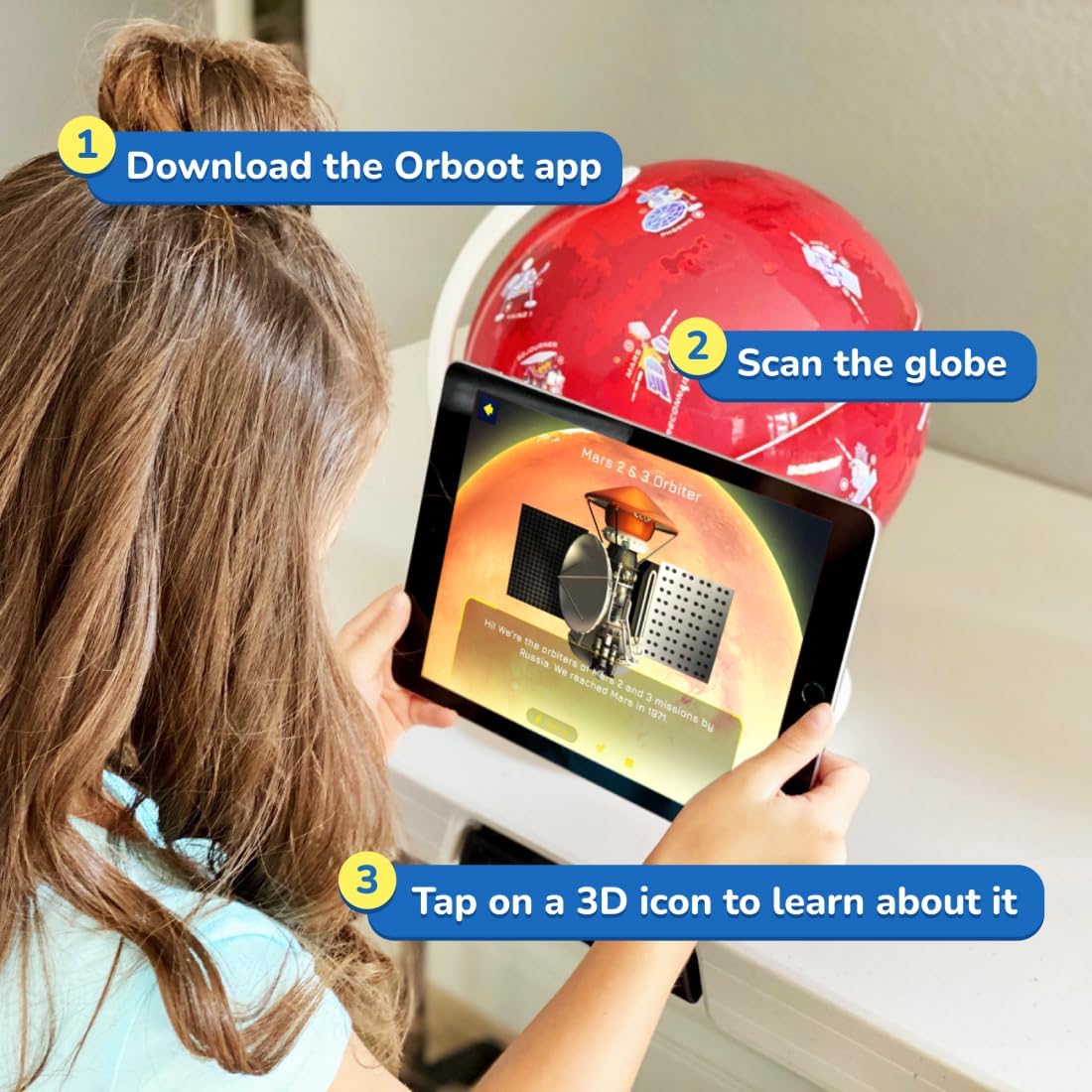 PlayShifu Interactive Science Kit - Orboot Mars (Globe + App) Explore Planet Mars