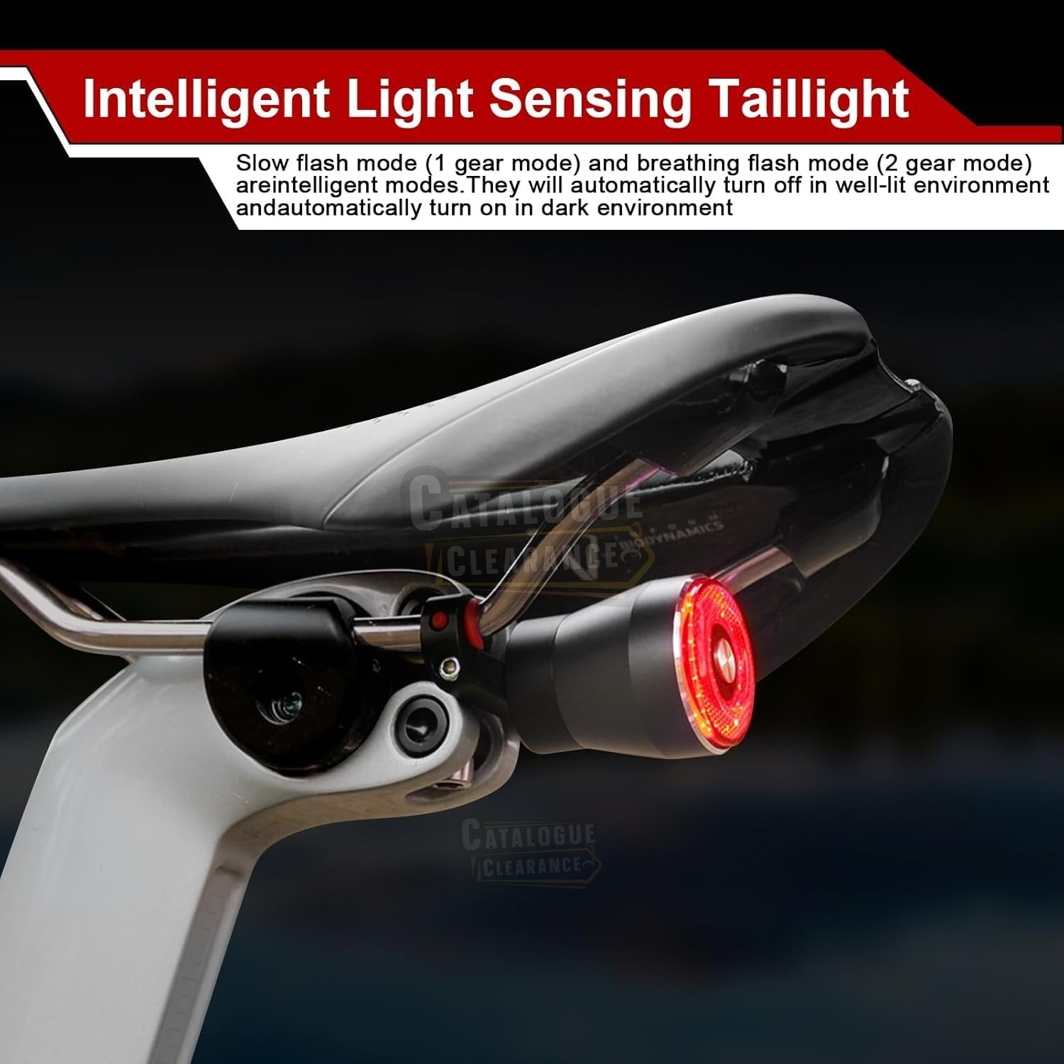 EBUYFIRE USB Rechargeable Smart Bike Tail Light with Brake Sensing, High-Intensity LED