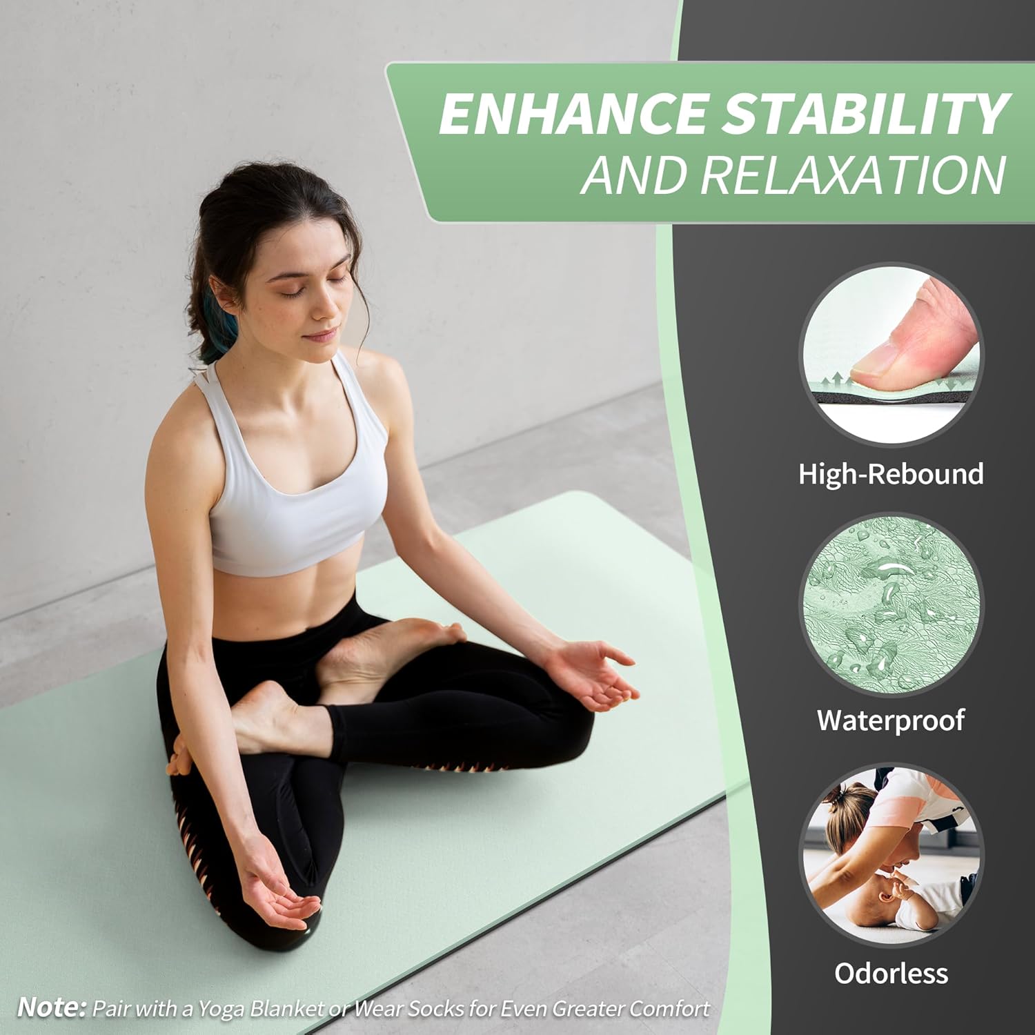 Non-Slip TPE Yoga Mat – Thick Exercise & Fitness Mat - Assorted Colors