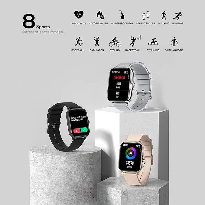 UNOSOUNDS Uwatch 1 with Earbuds, High-End Fitness Tracker for Women/Men, IP67, Health Smartwatch