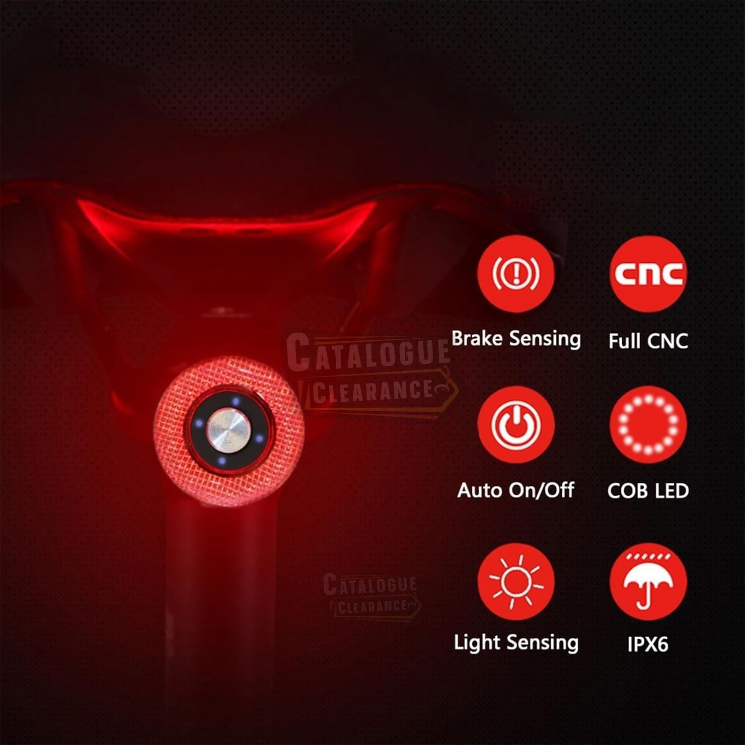 EBUYFIRE USB Rechargeable Smart Bike Tail Light with Brake Sensing, High-Intensity LED