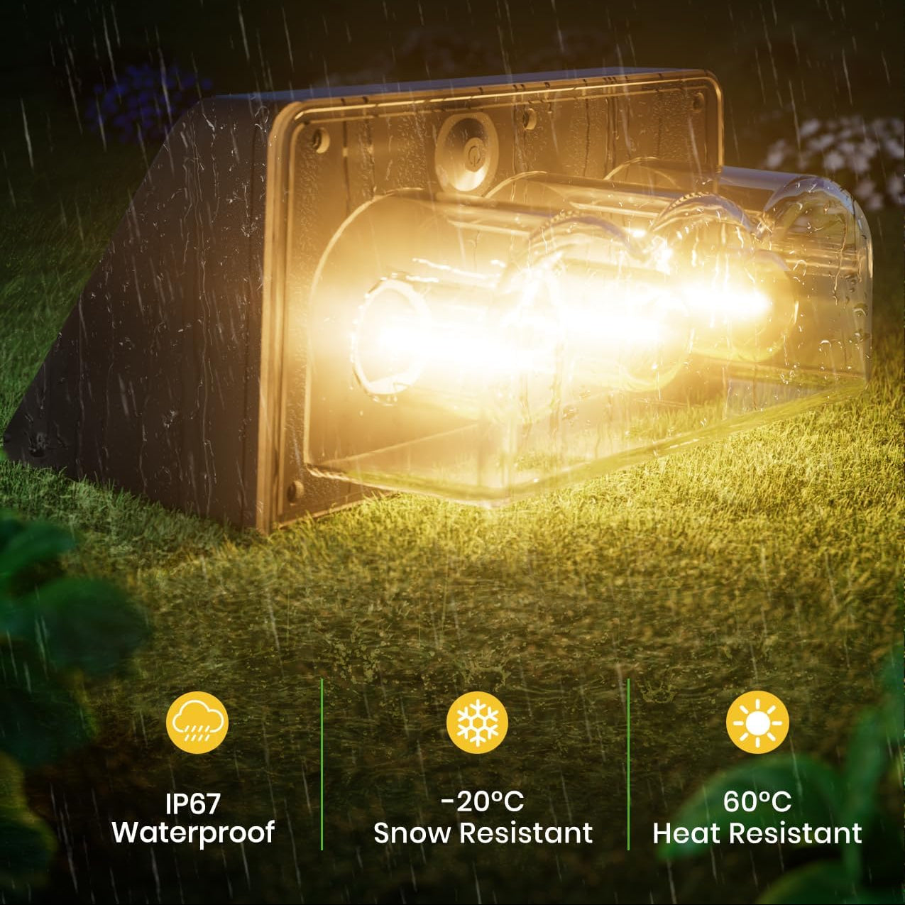 Pack High-Efficiency Solar Wall Lights, 3 LED Bulb – Waterproof Outdoor Fence & Garden Lighting