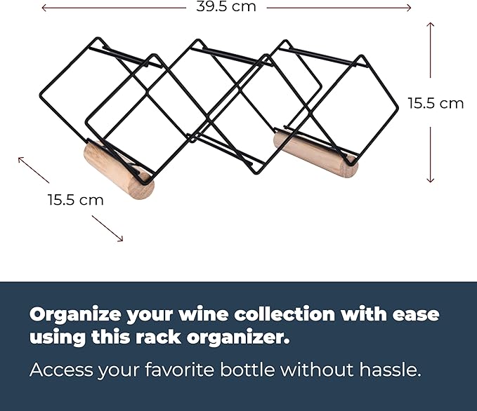 G-Rack Free Standing Wine Rack – Bottle Holder & Storage Organizer for Kitchen Countertop, Cupboards & Cabinets – Stylish Wine Display Stand & Gift for Wine Lovers