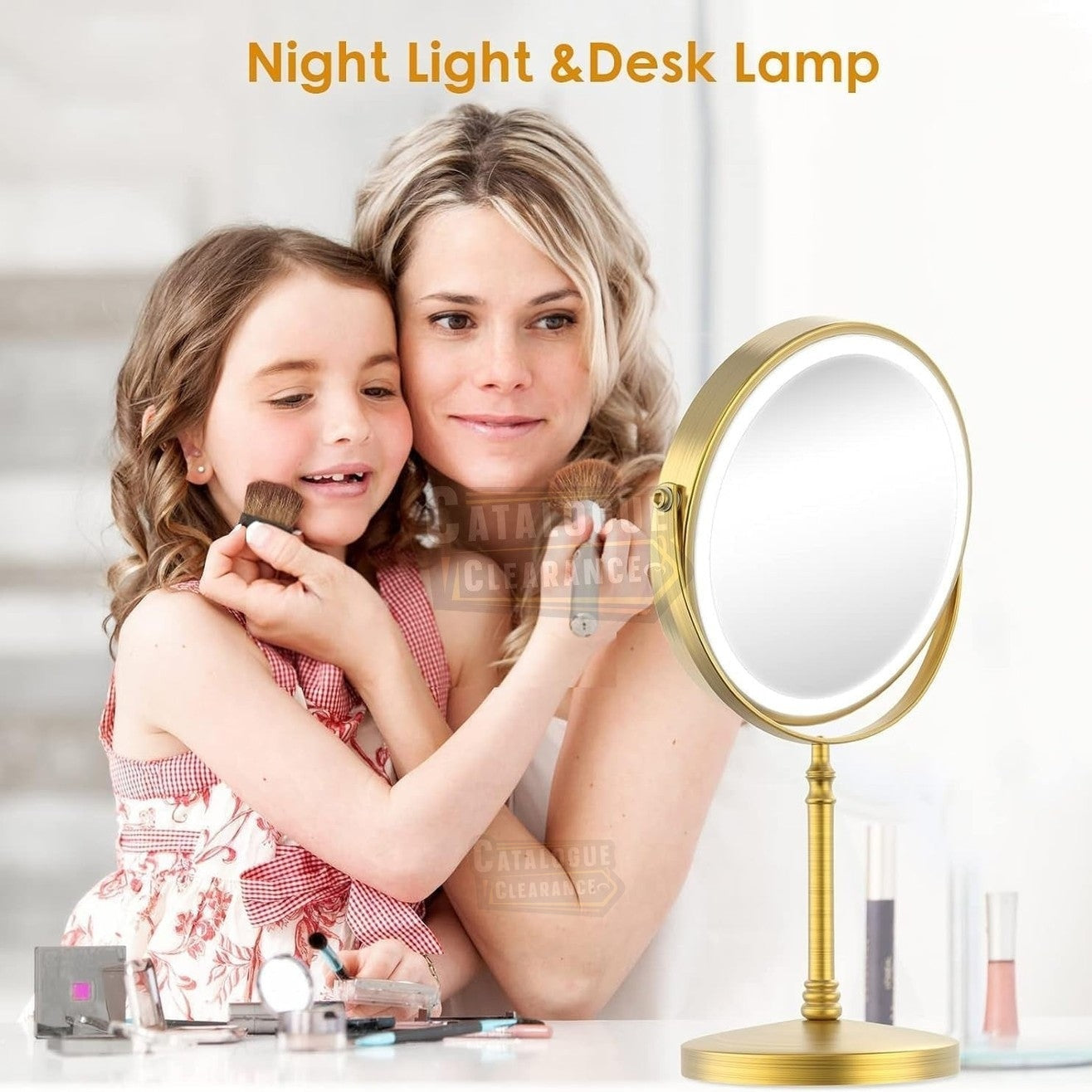 Rechargeable 8" Lighted Makeup Mirror – 1x/10x Magnification, 3 Colors & Touch Control