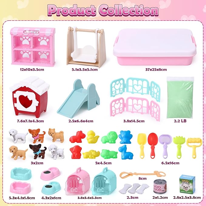 Lorfancy Dog Sandbox Play Set – 2.2 lbs Sand Sensory Bin Toy for Toddlers & Kids